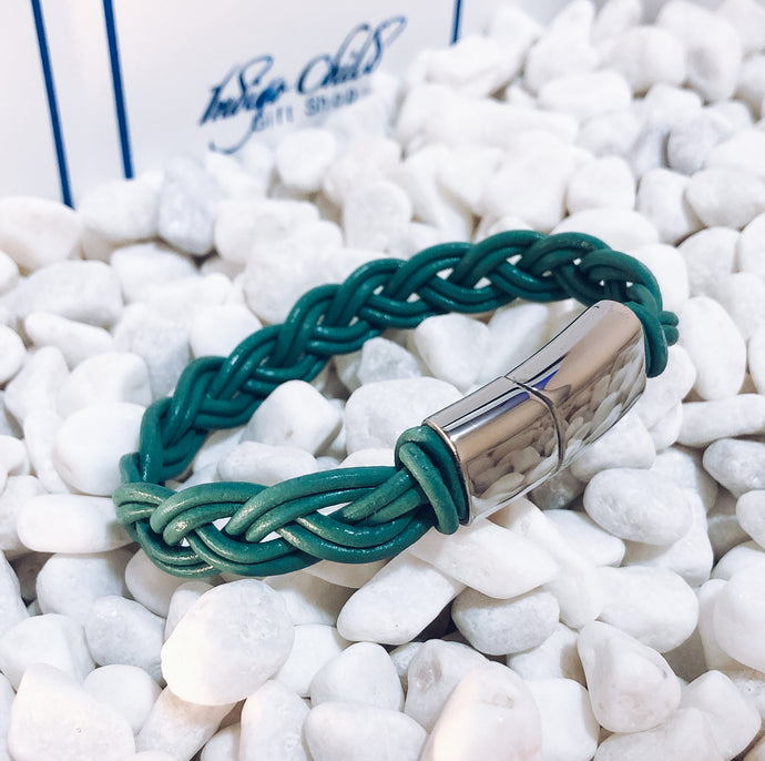 Teal Braided Bangle