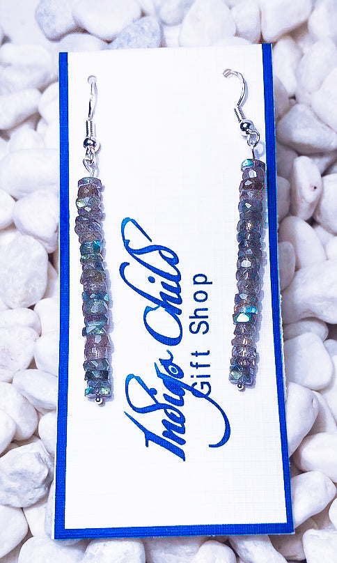 Electra - Blue Fire Labradorite Heishi Earring