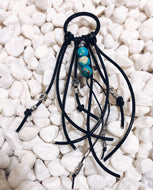 Fidget Keyring with Aventurine on Black Leather