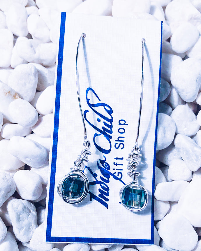 Ice Blue Swarovski crystal V-Hooks