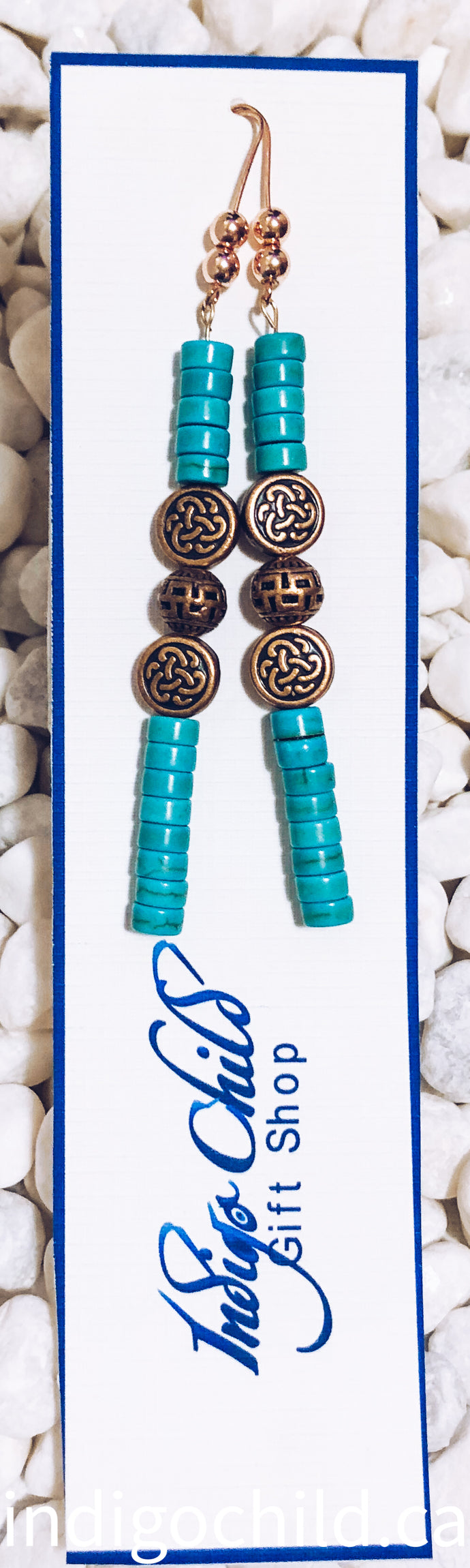 Turquoise rondelle drop Earring